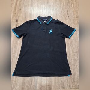 Psycho Bunny Men's Polo Shirt Sz 7/XL Short Sleeve 100% Pima Cotton Black.